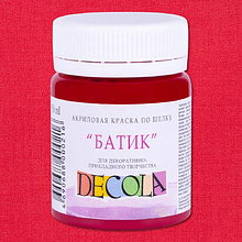 Краска акриловая по шелку перламутровая "Декола", 319 карминовая, 50 мл., банка