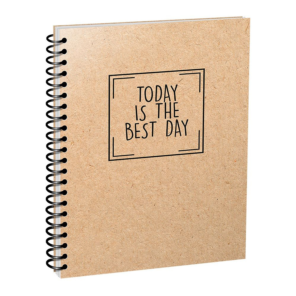 Блокнот "Today is the best day", A5, 64 листа, линейка, коричневый