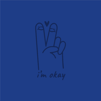 Тетрадь А5 «I am okay» soft touch, синий - 2