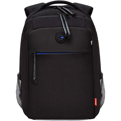 Рюкзак школьный "Greezly", с карманом для ноутбука, черный, синий
