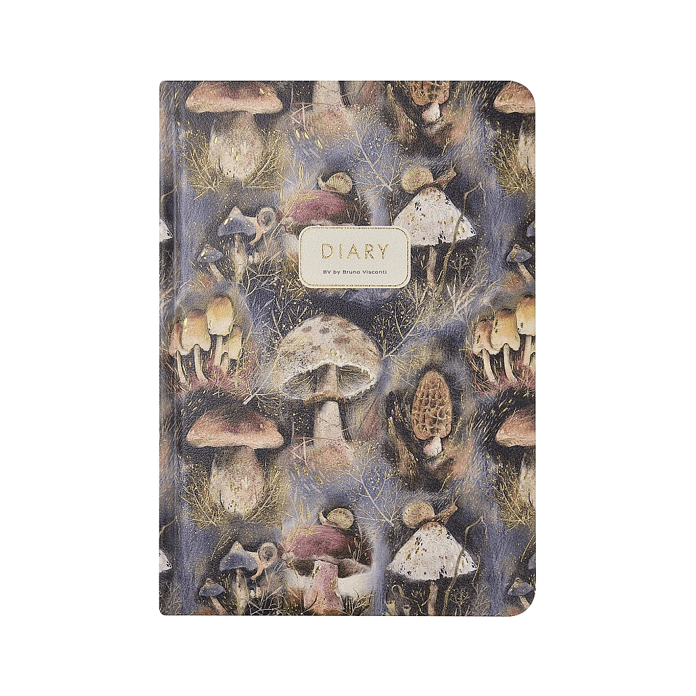 Ежедневник недатированный "Flora. Mushroom Miracle", А5, 240 страниц, фиолетовый