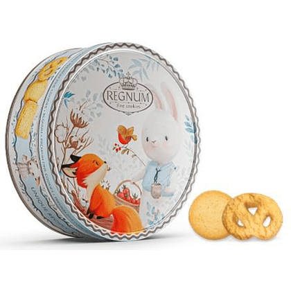 Печенье сдобное Regnum "Зайчик с корзинкой", в жестяной банке, 150 гр