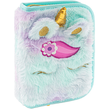 Пенал-книжка "Fluffy Unicorn", 1 отделение, голубой