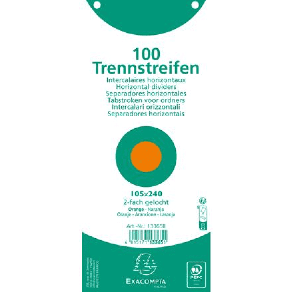 Разделитель для документов "Exacompta" картонный, оранжевый - 3