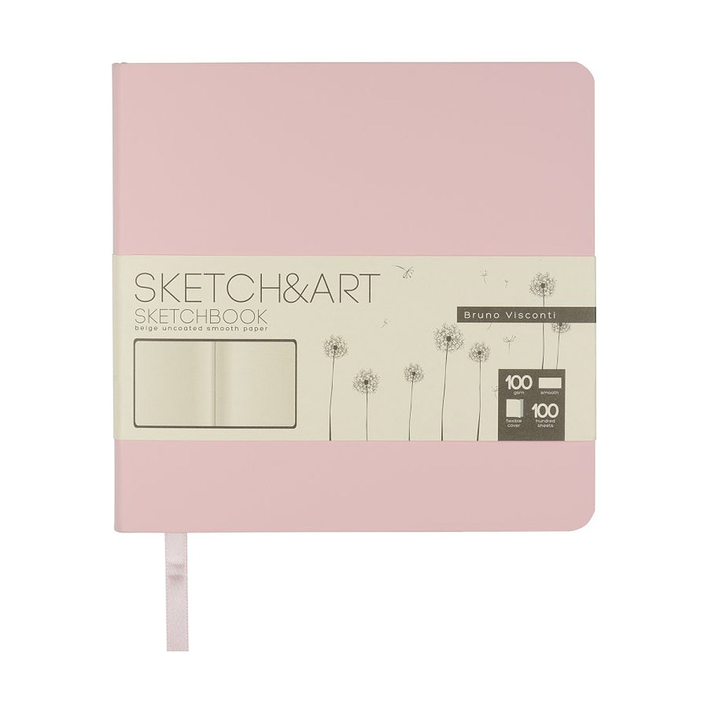 Скетчбук "Sketch&Art", 14.5x14.5 см, 100 г/м2, 100 листов, розовый