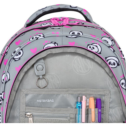 Рюкзак школьный Astra "Panda", серый, розовый - 5