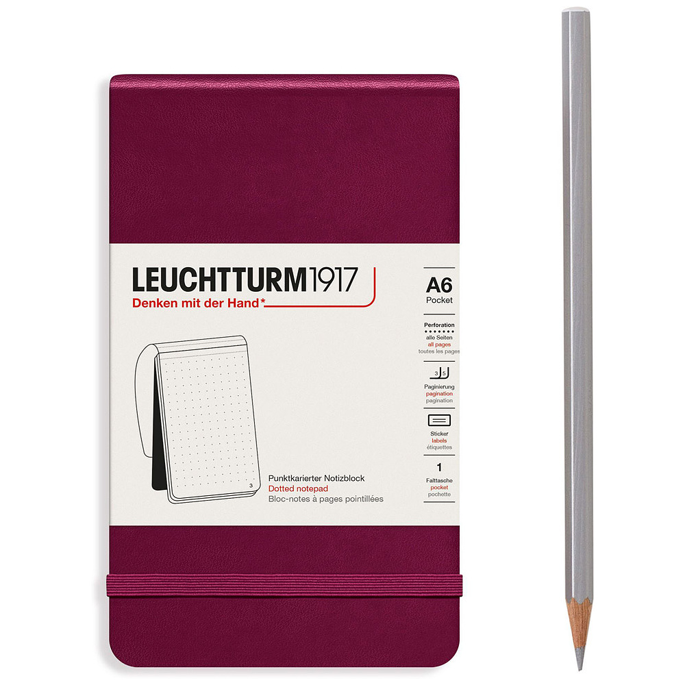 Блокнот "Leuchtturm1917. Portrait Pocket", А6, 94 листа, линейка, красный портвейн - 2