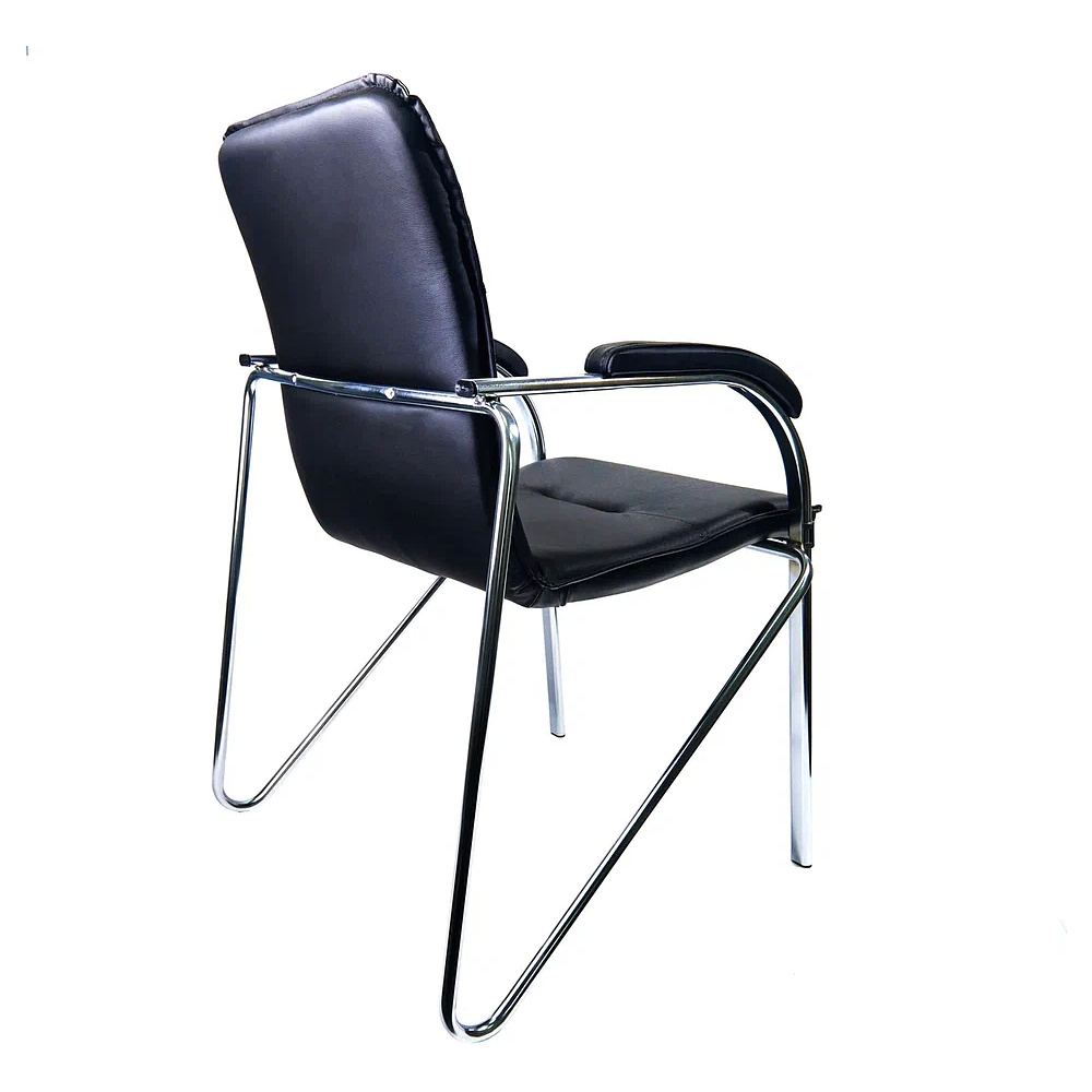 Кресло для посетителей PMK "Samba Pegasso Black", мягкие подлокотники, экокожа - 4