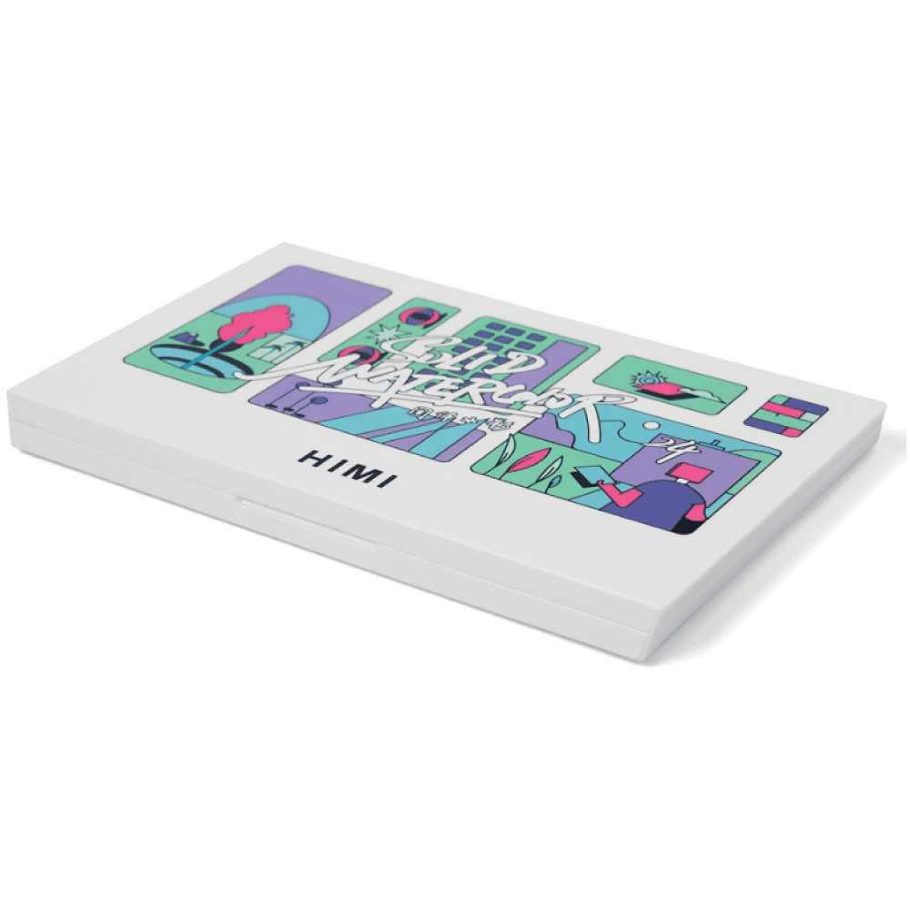 Набор для рисования акварелью "Himi New" (краски 24 цвета, кисть, блок для акварели, карандаш 2 шт., лайнер, стакан для воды, ластик), белый футляр - 5