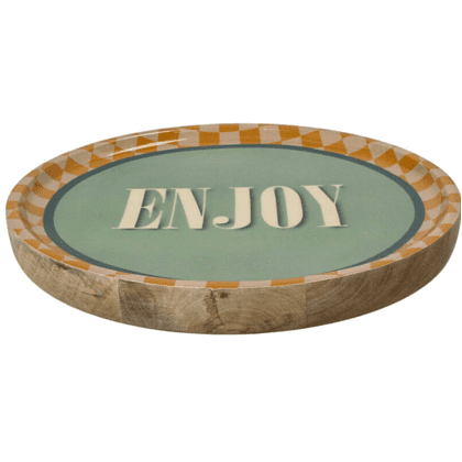 Тарелка деревянная "Enjoy", 25х25х2.5 см, разноцветный - 2