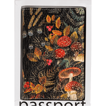 Обложка для паспорта "Flora. Forest Fairy Tale", кожзам., черный