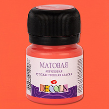 Краска акриловая матовая "Декола" 355 коралловая, 20 мл., банка