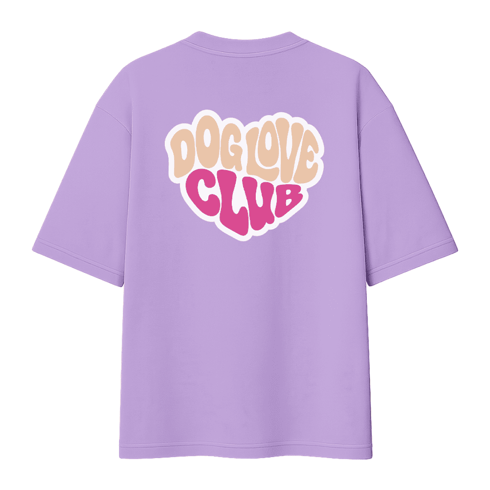 Футболка унисекс "Мопс. Dog love club", XS-S, хлопок, оверсайз, лавандовый - 2