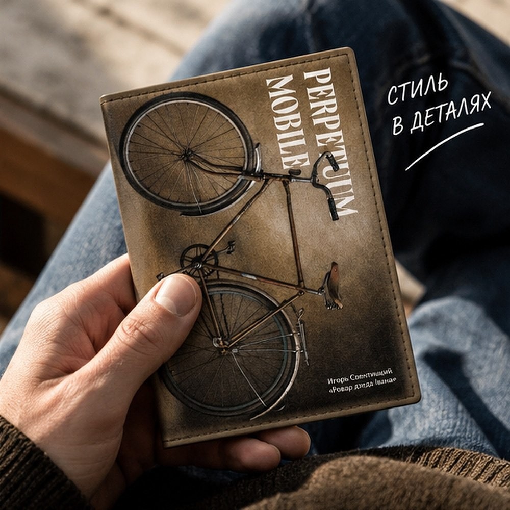 Обложка для паспорта "Ровар дзеда Івана", Игорь Свентицкий, натуральная кожа, разноцветный - 2