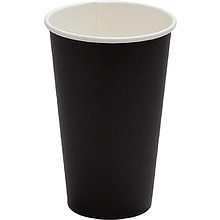 Стакан картонный 400 мл, 1 слой, 50 шт/упак, черный