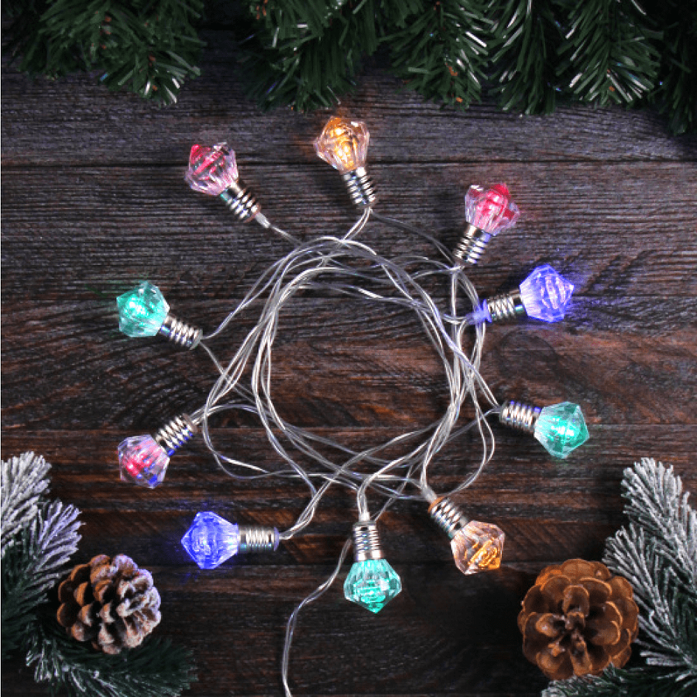 Гирлянда электрическая LED "Нить" с насадками "Фонарик", 2 м, тепло-белый - 5