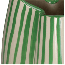 Ваза "Stripes", зеленый, белый