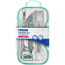 Готовальня "School Kit", 11 предметов, футляр, мятный