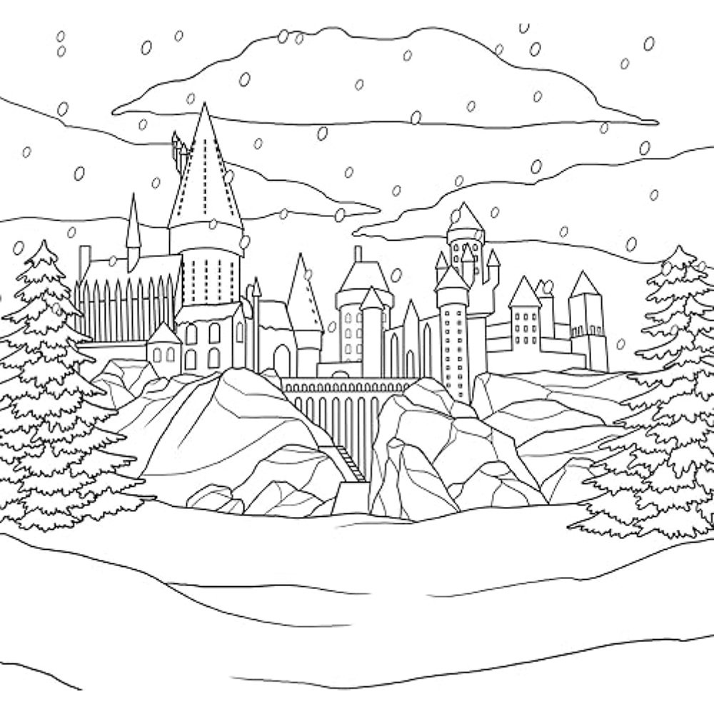 Раскраска "Colouring Book. Harry Potter: Winter at Hogwarts: A Magical Coloring Set", (английский язык) - 5