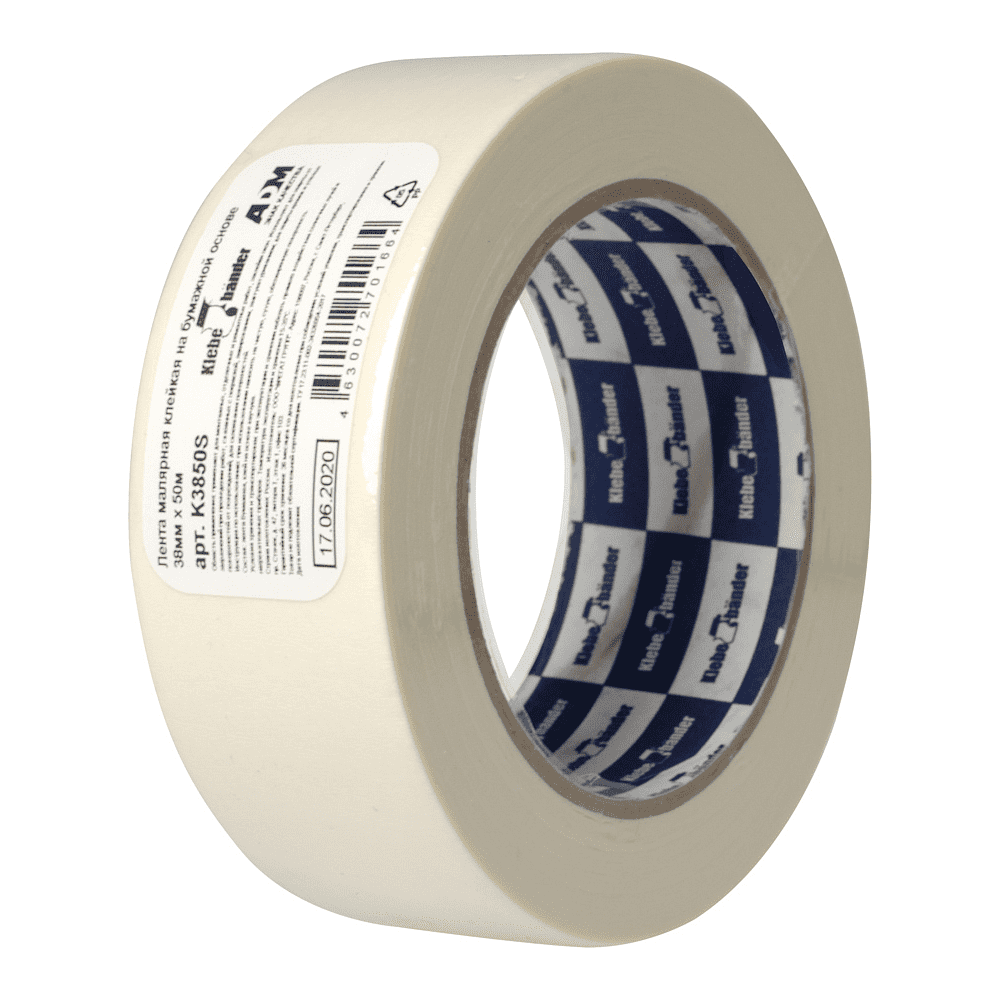 Лента малярная бумажная, 38ммx50м Klebebänder (K3850S) 115 мкн, в и/у