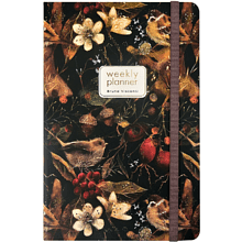 Еженедельник недатированный  "Fauna. Воробей", А5, 144 страницы, линейка, черный