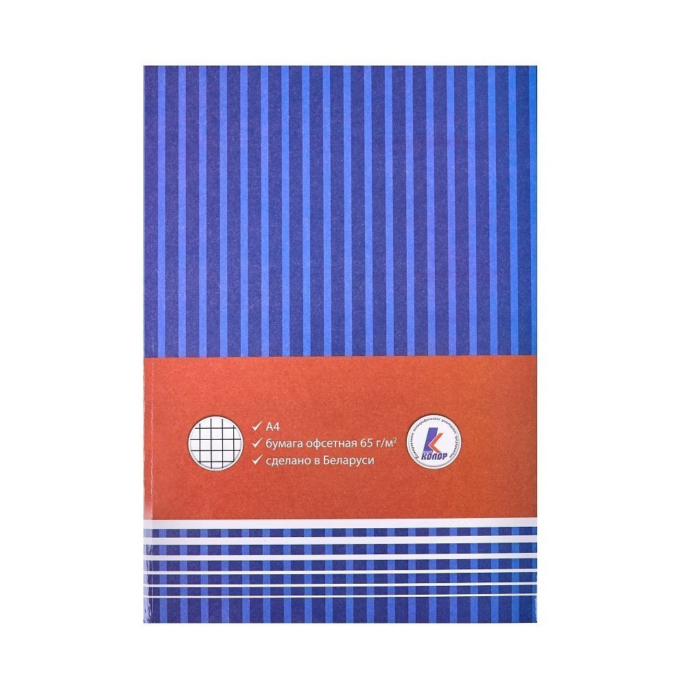 Книга канцелярская, A4, 100 листов, клетка, синий, красный - 2
