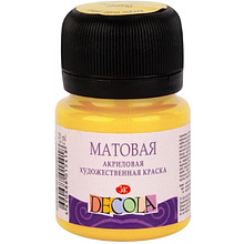 Краска акриловая матовая "Декола", 213 желтая светлая, 20 мл., банка