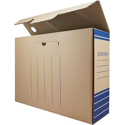 Коробка архивная "Koroboff", 80x322x240 мм, синий - 3