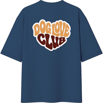 Футболка унисекс "Шпиц. Dog love club", XS-S, хлопок, оверсайз, джинсовый - 2