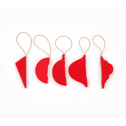 Игрушка бумажная елочная "10888059", 5 шт, красный - 3