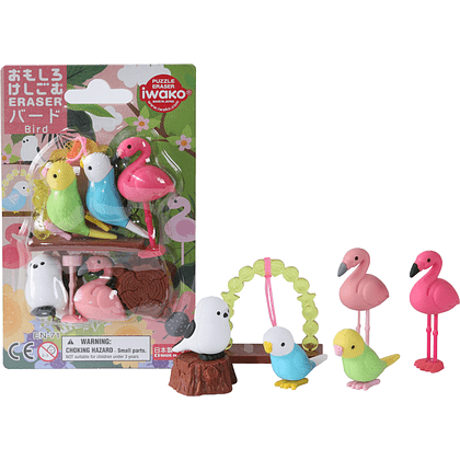 Набор ластиков "IWAKO Birds", блистер