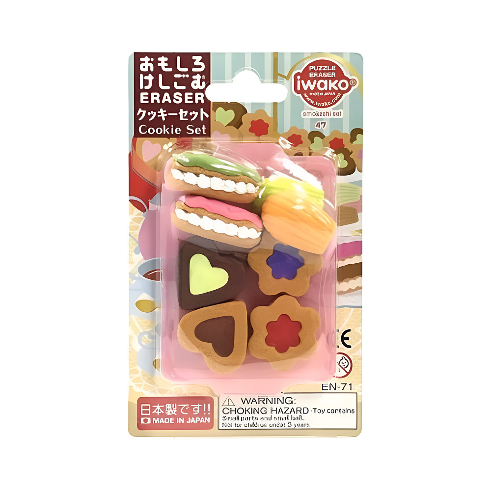Набор ластиков "IWAKO Cookie Set", 6 шт, ассорти