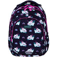 Рюкзак школьный Astra "Sleepy Koala", черный, розовый