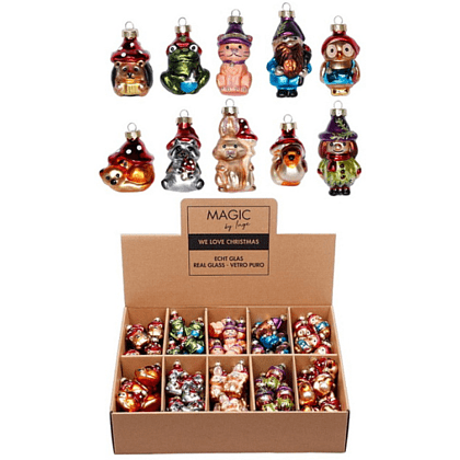 Украшение елочное "Glass miniatures", 3-5 см, стекло, ассорти