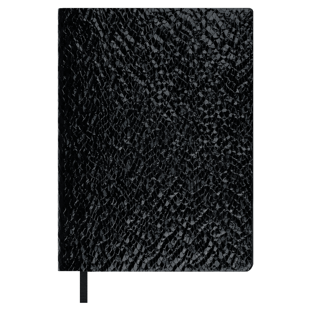 Ежедневник недатированный "Аспид Глосс", А6+, 320 страниц, линейка, черный