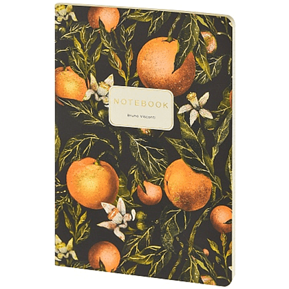 Тетрадь "Flora. Paradise. Oranges", A5, 40 листов, клетка, софт, зеленый, оранжевый