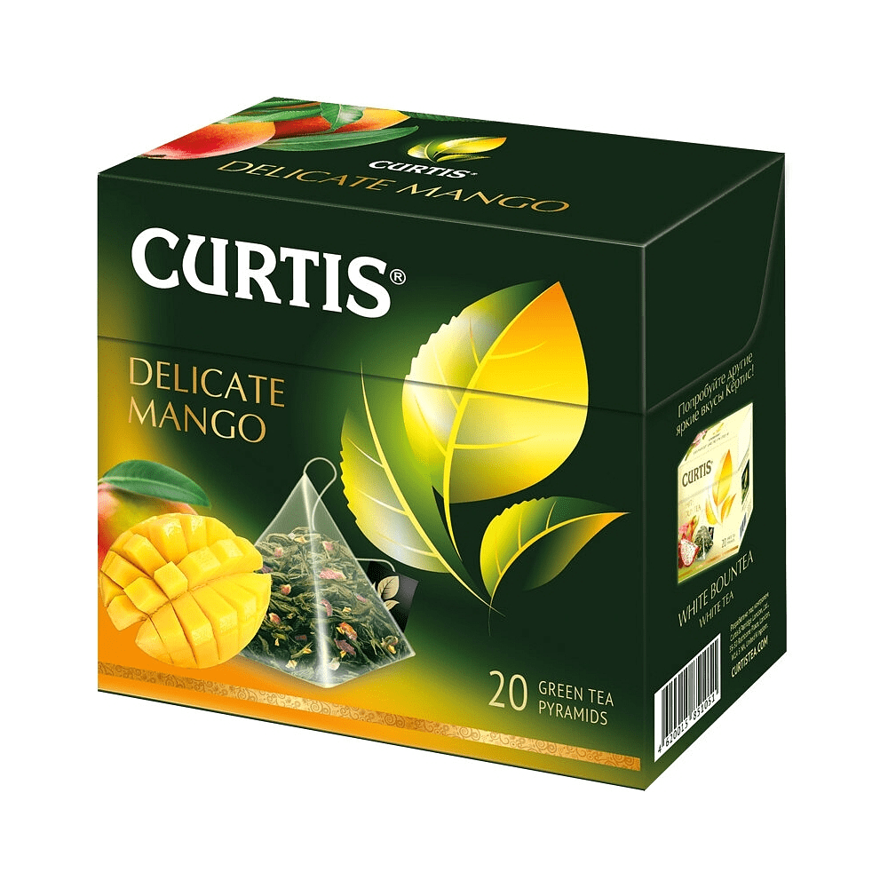 Чай "Curtis" Delicate Mango, 20 пакетиков x1.8 г, зеленый