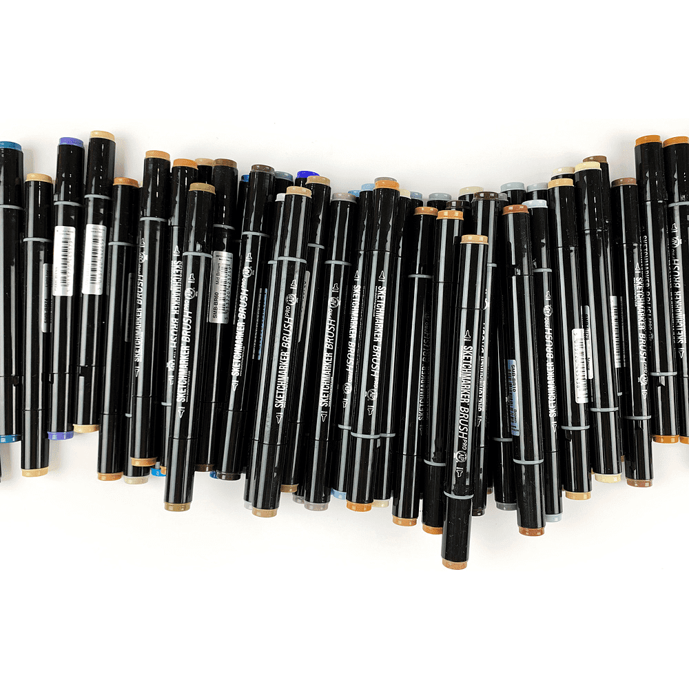 Маркер перманентный двусторонний "Sketchmarker Brush", Y12 золото - 4