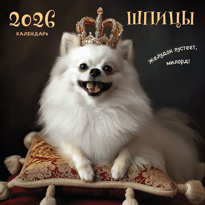 Календарь настенный перекидной "Шпицы" на 2026 год Календарь настенный перекидной "Шпицы" на 2026 год
