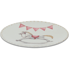 Тарелка керамическая "Лошадка", 20 см, белый, розовый