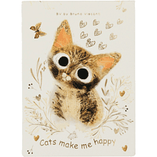 Блокнот "Love me. Милый котик", A6, 250 листов, нелинейный, склейка сверху, бежевый, золотой