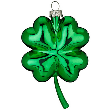 Украшение елочное "Клевер", 11 см, стекло, зеленый