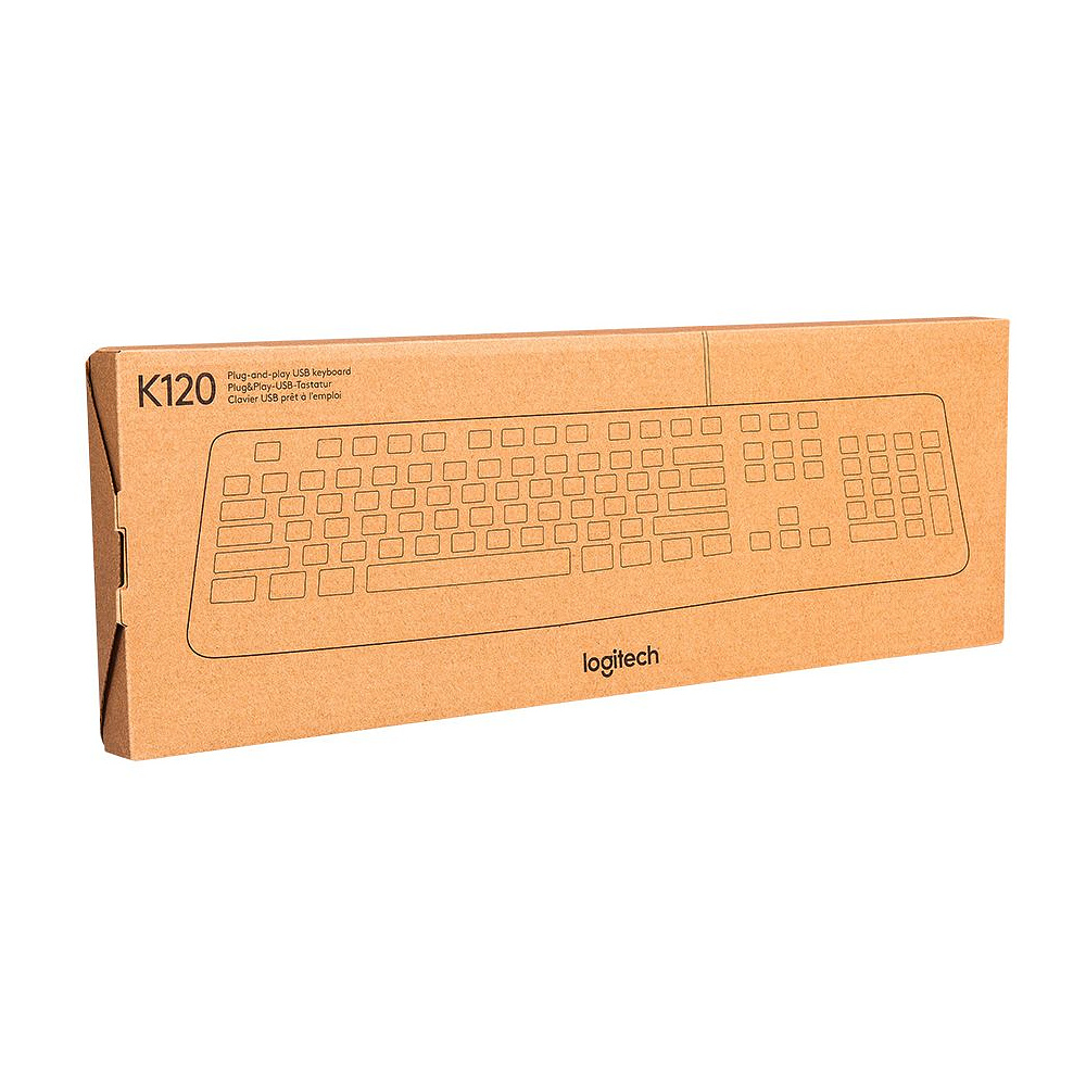 Клавиатура Logitech "K120", USB, проводная, черный - 3