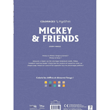 Раскраска по номерам на французском языке "Coloriages mystères Disney - Mickey and friends"