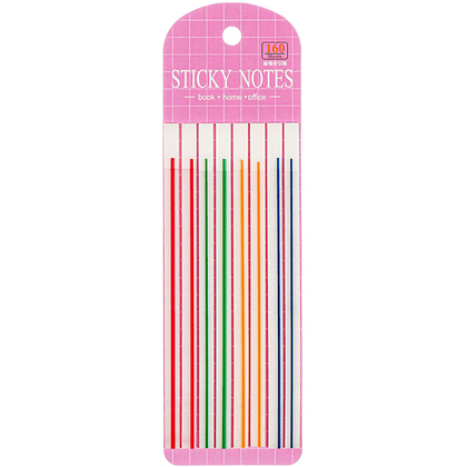 Закладки пластиковые "Calligrata", 140х6 мм, 8 цветовх20 штук, ассорти флуоресцентная