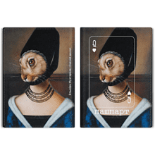 Обложка для паспорта «Заячья дама», Эльмира Мухтарова, натуральная кожа, разноцветный