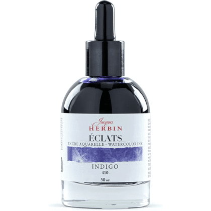 Чернила акварельные "Herbin. Eclats", индиго, 50 мл.