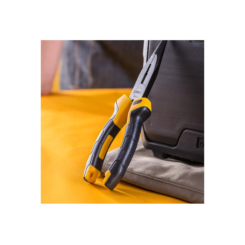 Длинногубцы Deli YS EDL2108Z, 200 мм., желтый, черный - 2