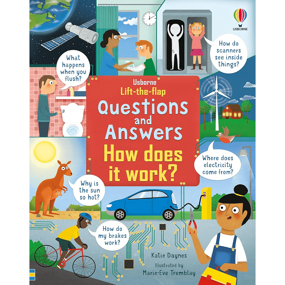 Книга на английском языке "Lift-the-Flap Questions & Answers How Does it Work?", Katie Daynes