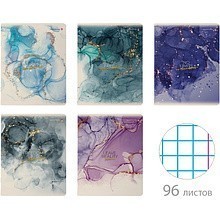 Тетрадь "Мрамор", А5, 96 листов, клетка, ассорти